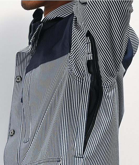 Aperture Double Diamond Rail Navy Stripe 10K Snowboard Jacket