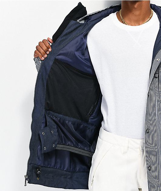 Aperture Double Diamond Rail Navy Stripe 10K Snowboard Jacket