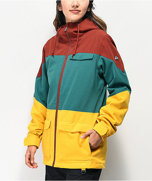 teal snowboarding jacket