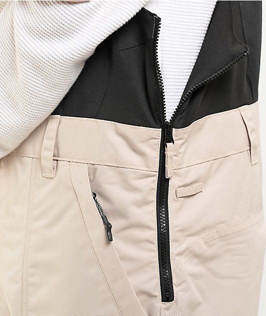 Aperture Steamboat Beige & Black 10K Bib Snowboard Pants