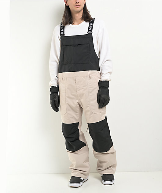 Aperture Steamboat Beige & Black 10K Bib Snowboard Pants
