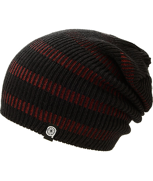 contrast stripe beanie