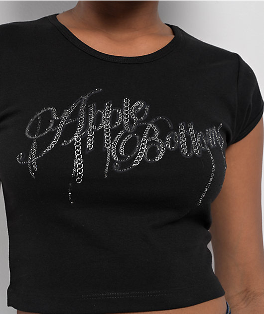 Apple Bottoms Chain Reaction Black Crop T-Shirt