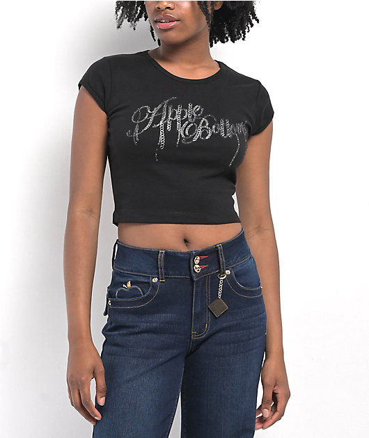 Apple Bottoms Chain Reaction Black Crop T-Shirt