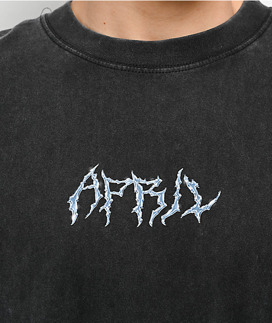 April Cracked Rose Black Wash T-Shirt | Zumiez