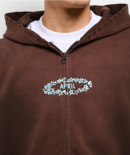 April Stars Brown Zip Hoodie