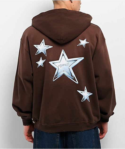 April Stars Brown Zip Hoodie | Zumiez