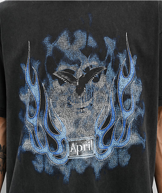 April Vintage Skull Washed Black T-Shirt | Zumiez