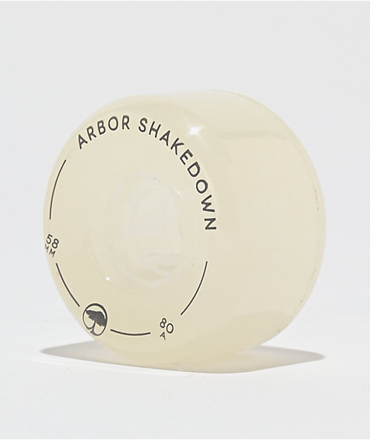 Arbor Shakedown 58mm 80a White Cruiser Skateboard Wheels