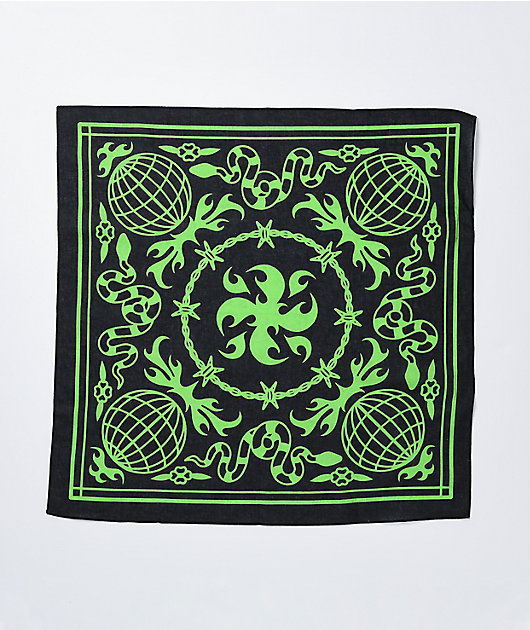 Artist Collective Globe Black & Lime Bandana