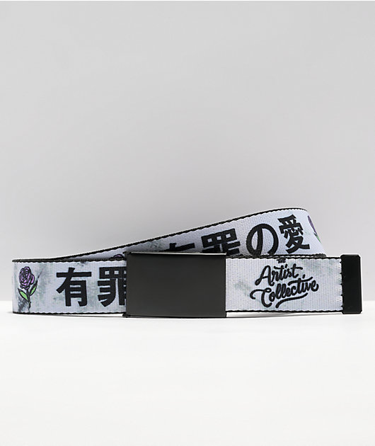 Artist Collective Guilty Love Black & White Web Belt