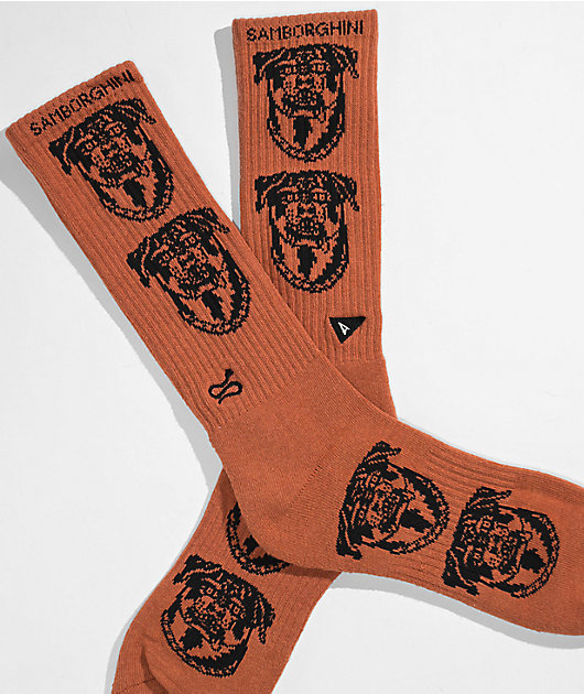 Arvin Goods x Samborghini Dog Caramel Brown Crew Socks