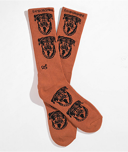 Arvin Goods x Samborghini Dog Caramel Brown Crew Socks