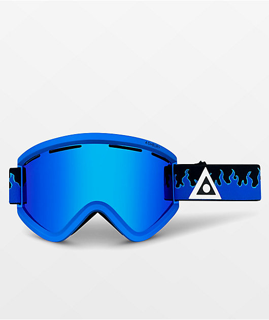 Ashburry Team Jibgurl gafas de snowboard azul flameado y azul cromado