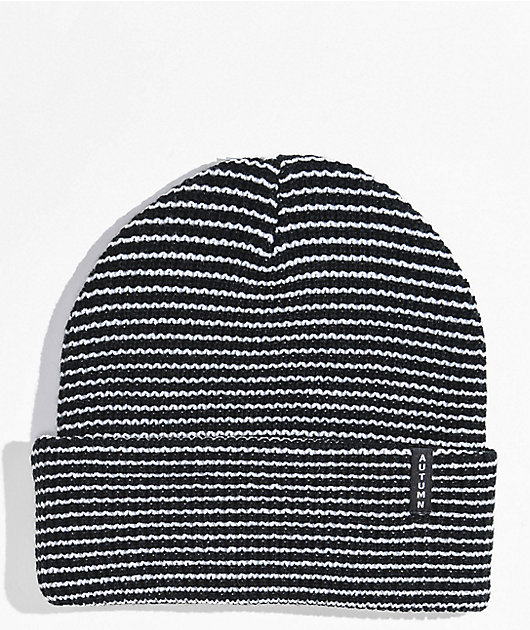 Autumn Black & White Stripe Beanie