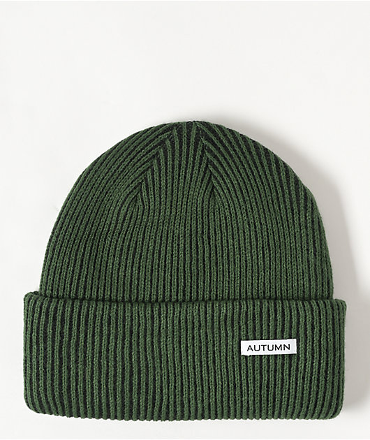 Autumn Cord Dark Green Beanie