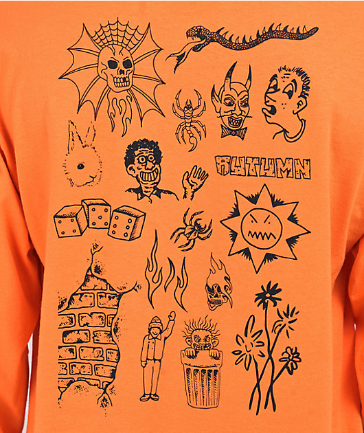 Autumn Flash Sheet Orange Long Sleeve T Shirt