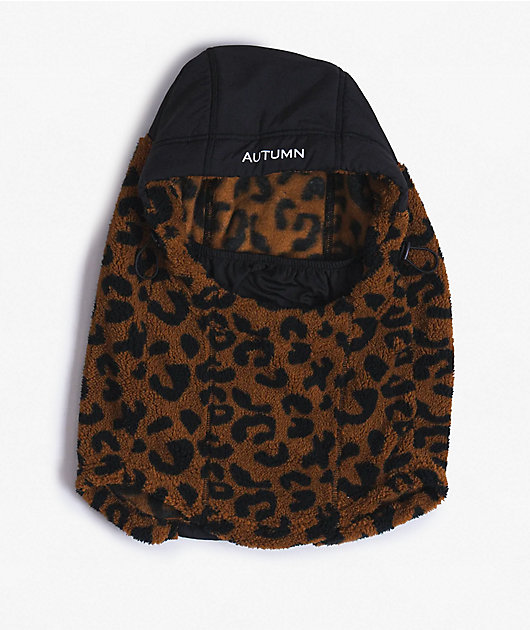 Autumn Hi Tek Camel Leopard Print Balaclava