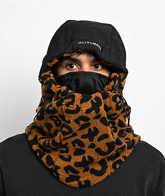 Autumn Hi Tek Camel Leopard Print Balaclava