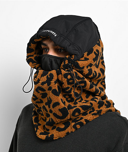 Autumn Hi Tek Camel Leopard Print Balaclava