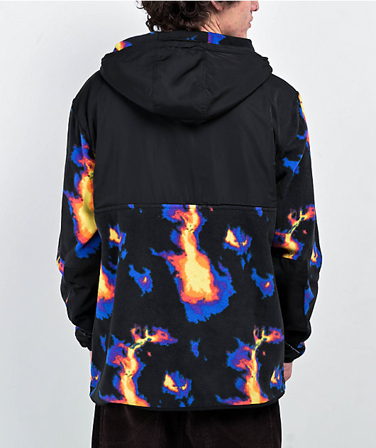 Geometric Floral Fall Sky Sherpa Hoodie