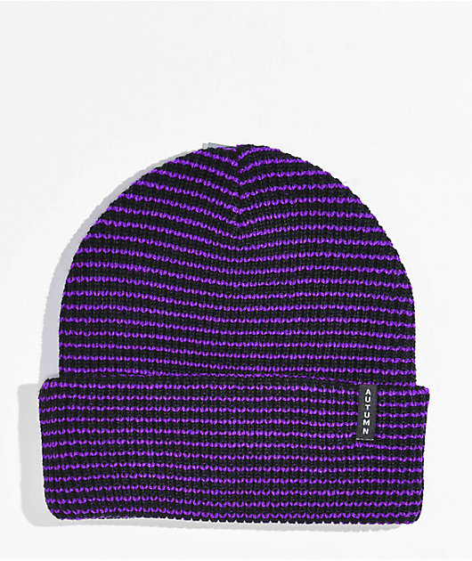 Autumn Purple Stripe Beanie