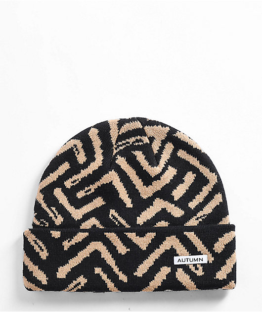 Autumn Select Fit Geo Black & Brown Beanie