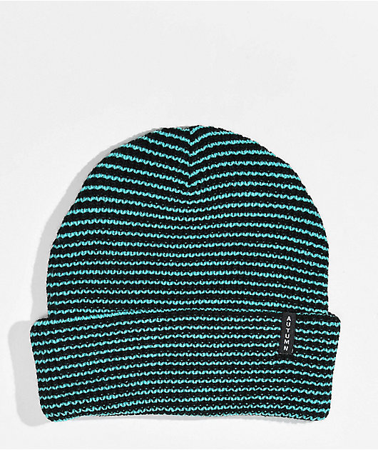 Autumn Teal Stripe Beanie