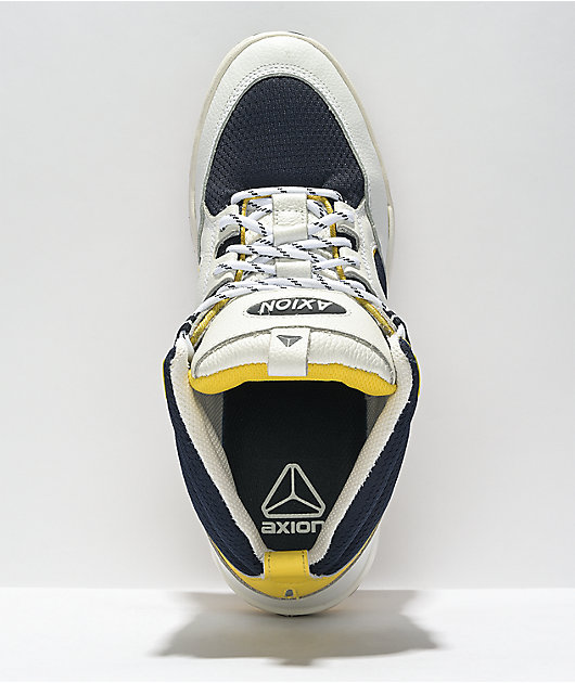 Axion Genesis Mid Navy, White, & Yellow Skate Shoes | Zumiez