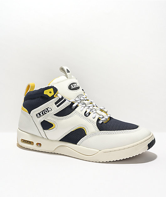 Axion Genesis Mid Navy, White, & Yellow Skate Shoes | Zumiez