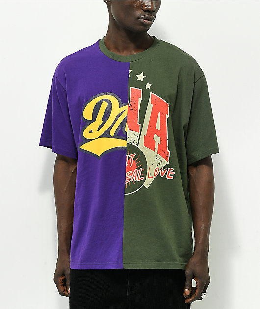 BTS DNA Olive & Purple Split T-Shirt | Zumiez