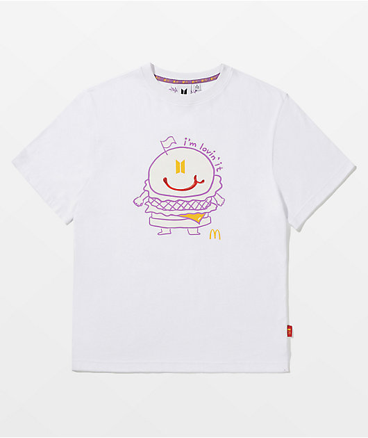 ☺️BTS☺️マクドナルド Tシャツ ジョングク グク 白 XL 新品 BTS x McDonald's Jung Kook Saucy White T-Shirt | Zumiez