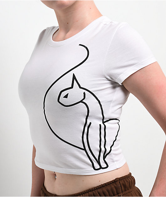 Baby Phat Big Cat White Crop T-Shirt