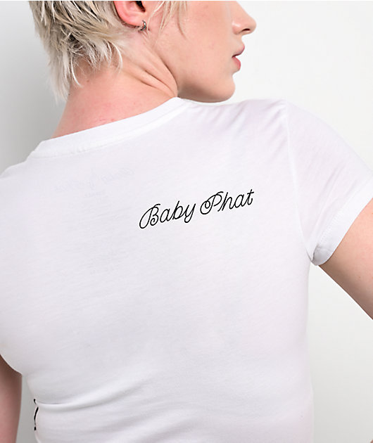 Baby Phat Big Cat White Crop T-Shirt