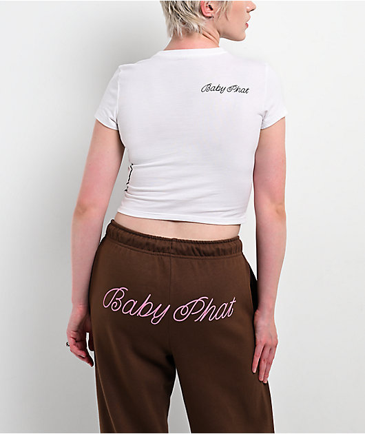 Baby Phat Big Cat White Crop T-Shirt