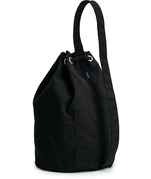 black canvas sling bag