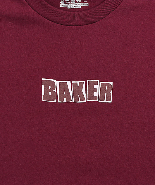Baker camiseta burdeos con logotipo