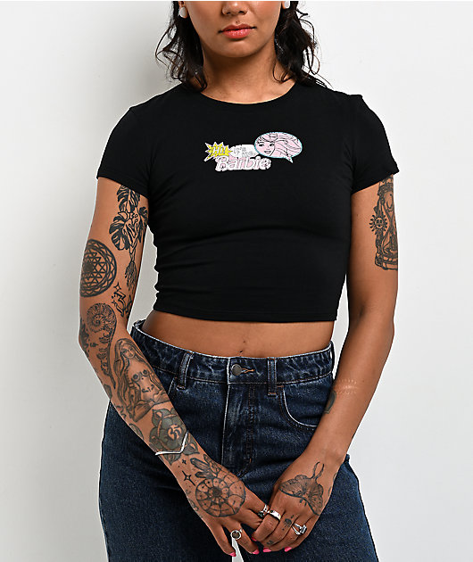 Barbie It's Me Black Crop T-Shirt