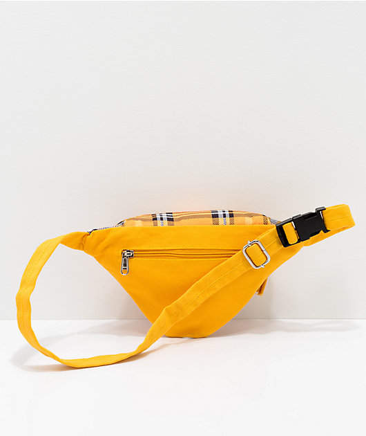 yellow plaid fanny pack
