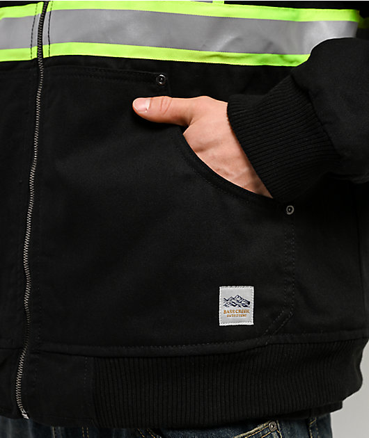 Bass Creek Outfitters Reflective Black Canvas & Sherpa Hooded Jacket