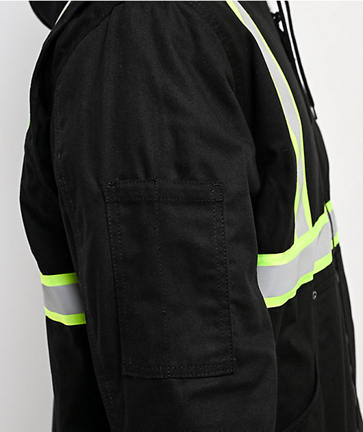 Bass Creek Outfitters Reflective Black Canvas & Sherpa Hooded Jacket
