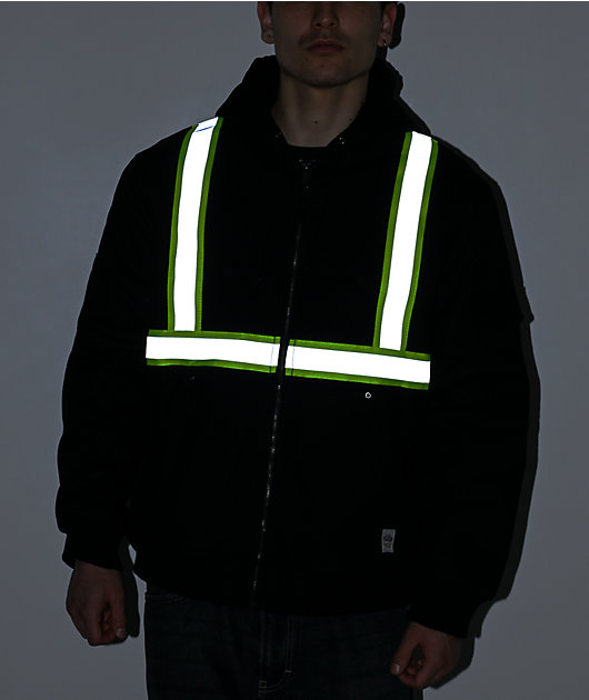 Bass Creek Outfitters Reflective Black Canvas & Sherpa Hooded Jacket