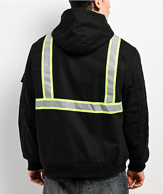Bass Creek Outfitters Reflective Black Canvas & Sherpa Hooded