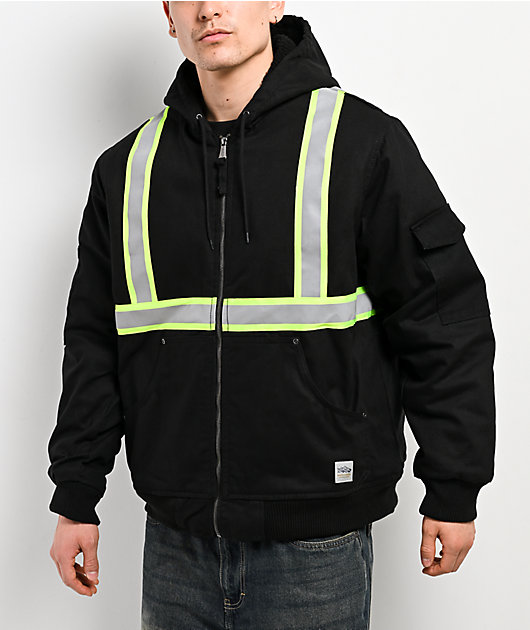 ジャケット・アウター AIRE CURVED ZIP GAME JACKET / BLK Bass Creek Outfitters Reflective Black Canvas & Sherpa Hooded