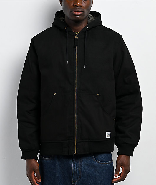 Bass Creek Outfitters Sherpa Black Canvas Hooded Jacket | Zumiez