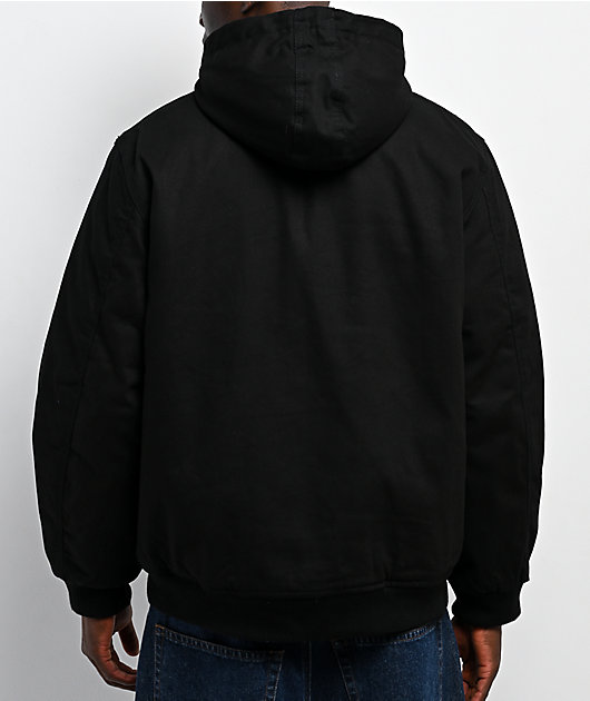 Bass Creek Outfitters Sherpa Black Canvas Hooded Jacket