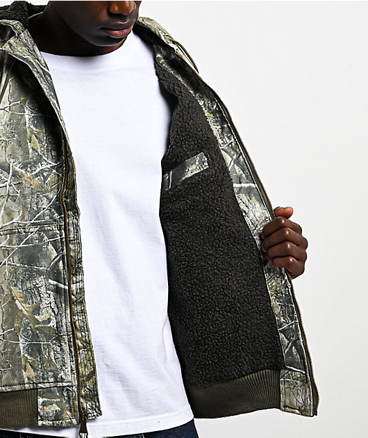 Bass Creek Outfitters Sherpa Camo Canvas Hooded Jacket | Zumiez