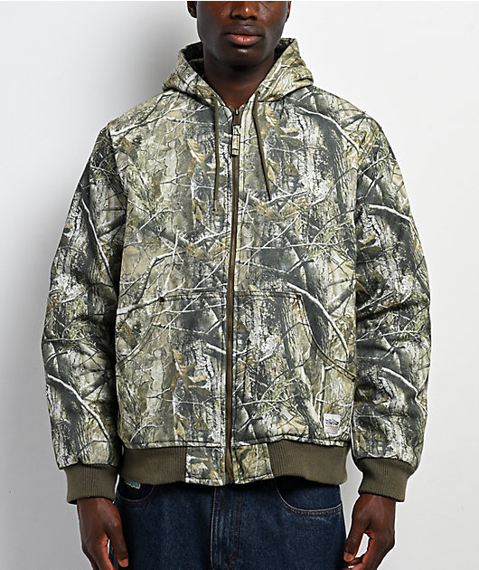 Bass Creek Outfitters Sherpa Camo Canvas Hooded Jacket | Zumiez