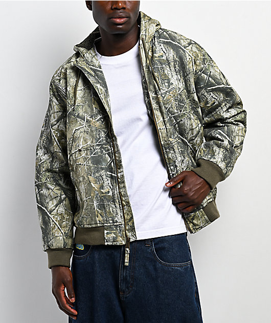 BEAR CREEK OUTFITTERS フィッシングジャケット XL Bass Creek Outfitters Sherpa Camo Canvas Hooded Jacket | Zumiez