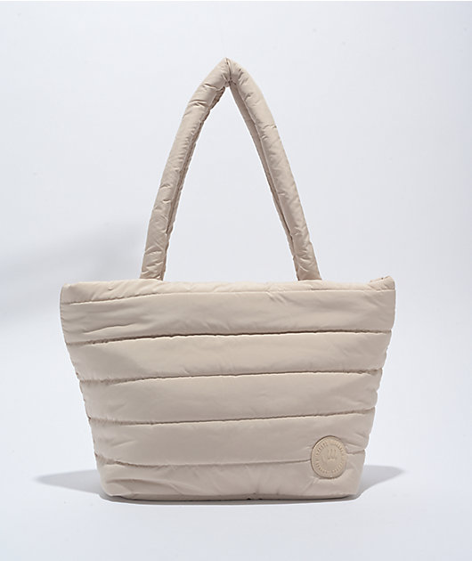 Bearpaw Quilted Beige Puffer Tote Bag Zumiez
